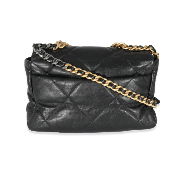 Chanel Black Shiny Lambskin Chanel 19 Flap Bag - Picture 3 of 9
